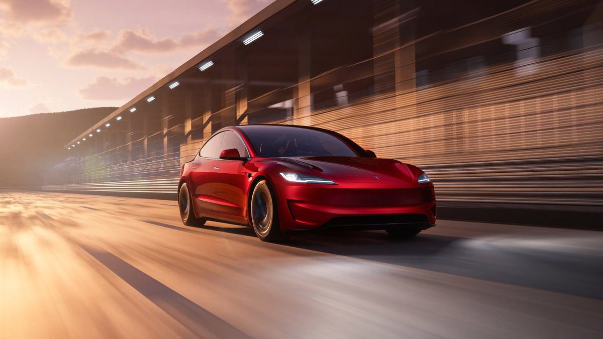 Tesla on the road in Los Angeles