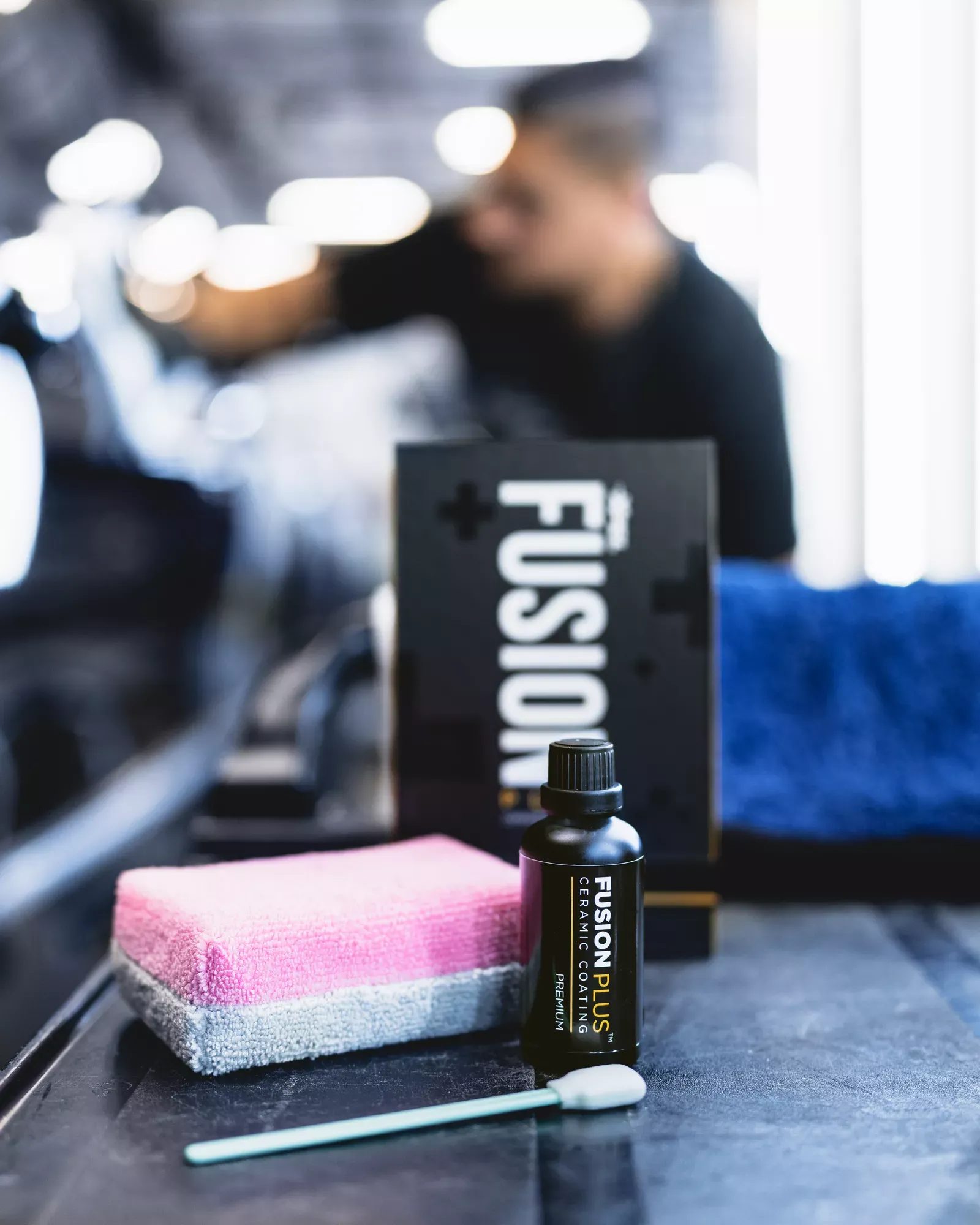 XPEL Fusion Plus Premium ceramic coating bottle with applicator
