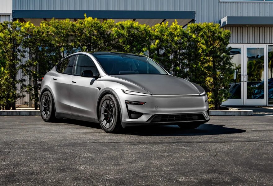 Tesla Model Y with a glass roof