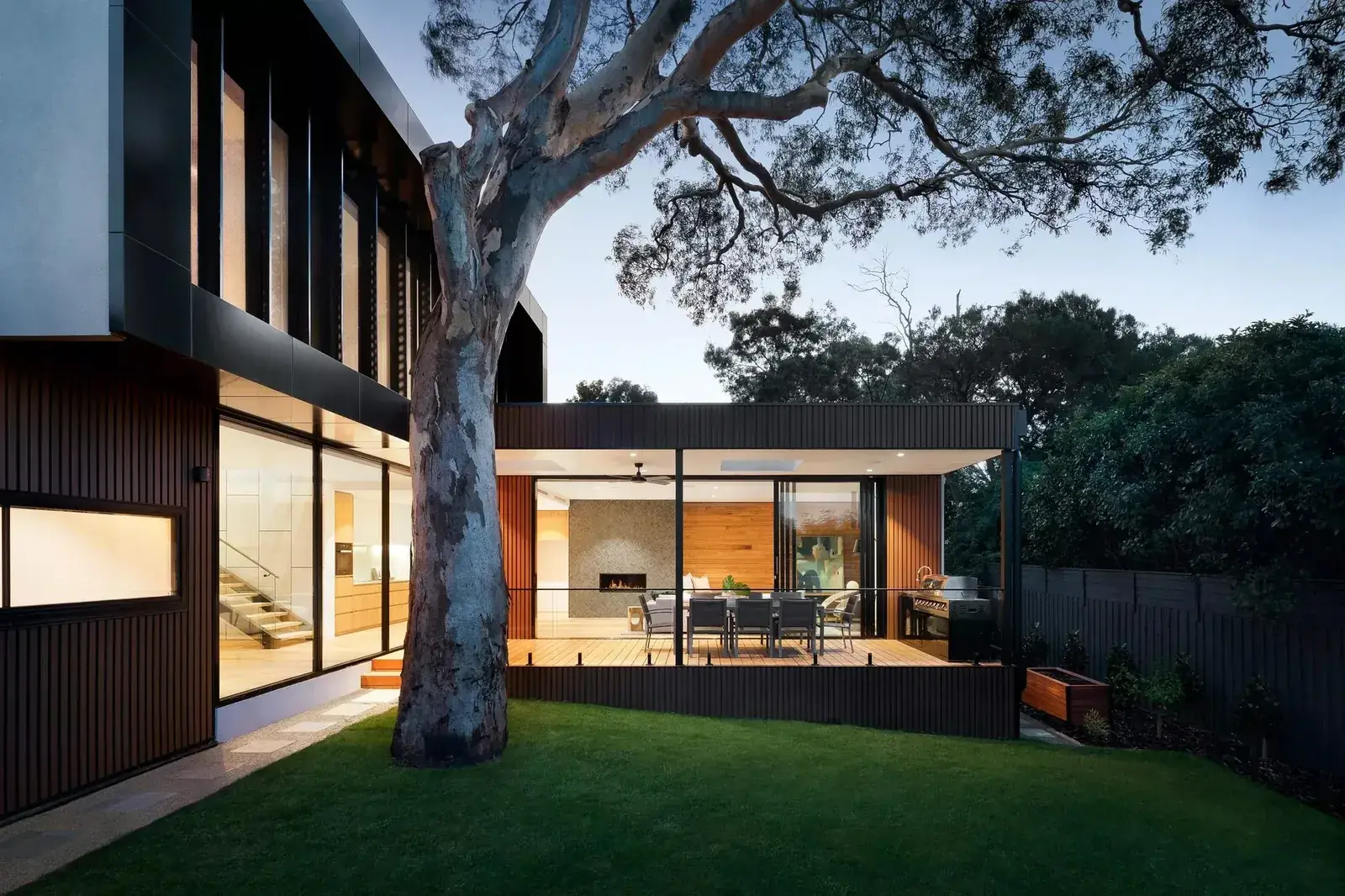 Modern home with large windows, a fit for residential window film